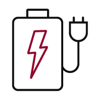  Charging electric battery icon.