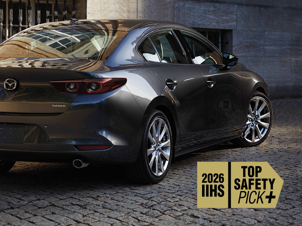 The Mazda3 is a 2026 IIHS TOP SAFETY PICK+.