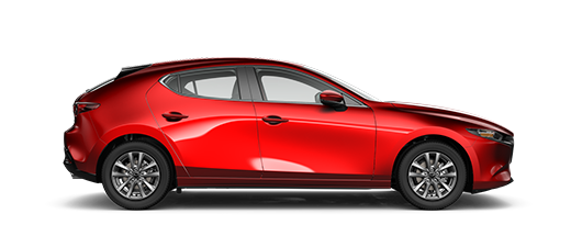 Une Mazda3 Sport gris polymétal métallisé de profil.