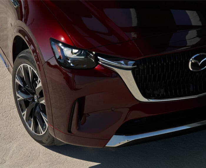 Close up of Artisan Red CX-90 front grille.